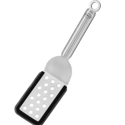 Rösle Gebogen spatel geperforeerd 26cm RVS met siliconen rand