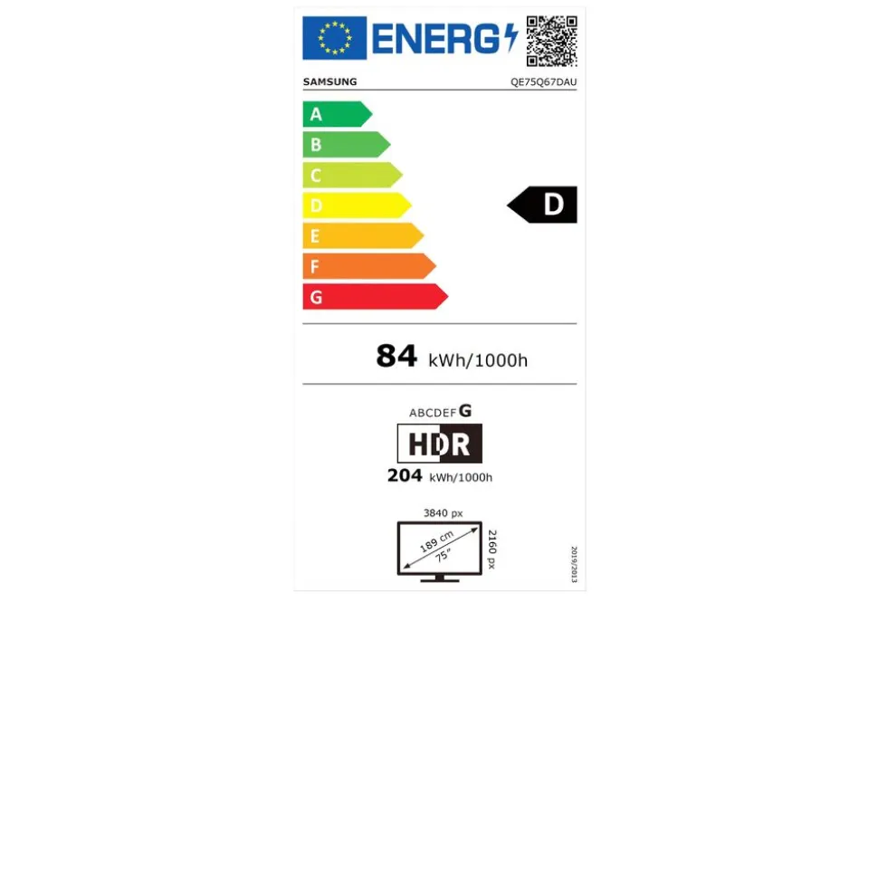 Samsung 75inch QLED 4K Smart TV Q67D (2024)