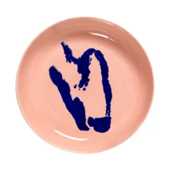 Serax Feast Bord hoog lichtroos - blauwe paprika 22cm