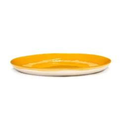 Serax Feast Bord M geel - witte strepen 22,5cm