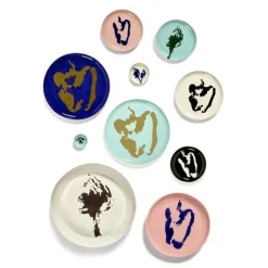 Serax Feast tableware by Ottolenghi Voorgerecht Bord M 22,5cm H2cm Wit Paprika Zwart