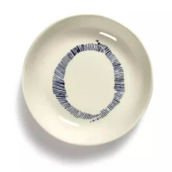 Serax Feast tableware by Ottolenghi Schotel S 11.5cm H2cm Wit Swirl-Stripes Blauw