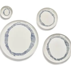 Serax Feast tableware by Ottolenghi Schotel S 11.5cm H2cm Wit Swirl-Stripes Blauw