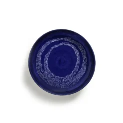 Serax Feast tableware by Ottolenghi Serveerschaal M 36cm H6cm Lapis Lazuli Swirl-Dots Wit