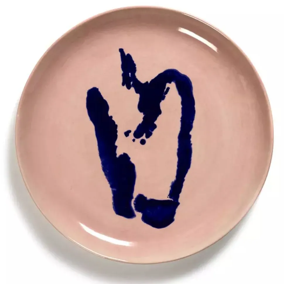 Serax Feast tableware by Ottolenghi Voorgerecht bord M 22,5cm H2cm Delicious Pink Paprika Blauw