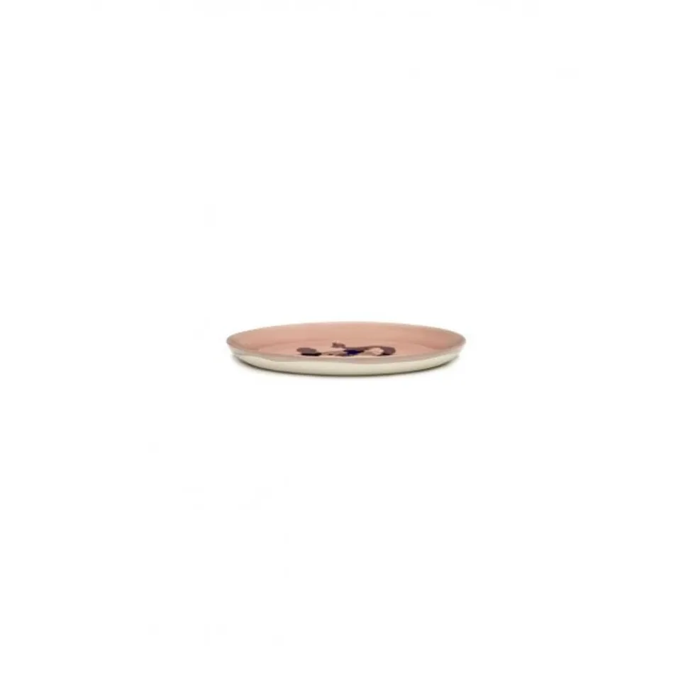 Serax Feast tableware by Ottolenghi Voorgerecht bord M 22,5cm H2cm Delicious Pink Paprika Blauw