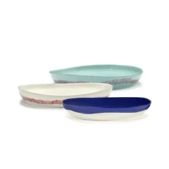 Serax Feast tableware by Ottolenghi Serveerschaal M 36cm H6cm Wit Swirl-Stripes Rood