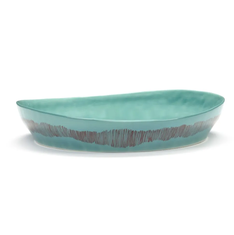 Serax Feast tableware by Ottolenghi Diepe Serveerschaal S 30cm H6cm Azure Swirl-Stripes Rood