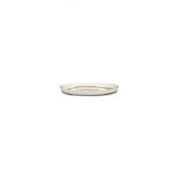 Serax Feast tableware by Ottolenghi Voorgerecht Bord M 22,5cm H2cm Wit Swirl-Stripes Rood
