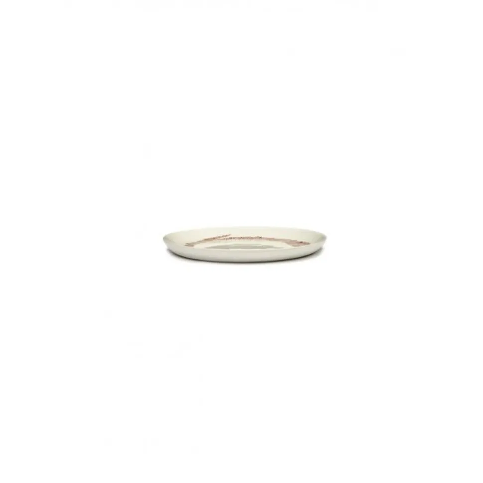 Serax Feast tableware by Ottolenghi Voorgerecht Bord M 22,5cm H2cm Wit Swirl-Stripes Rood