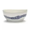 Serax Feast tableware by Ottolenghi Kom S 16cm H7,5cm Wit Swirl-Stripes Blauw