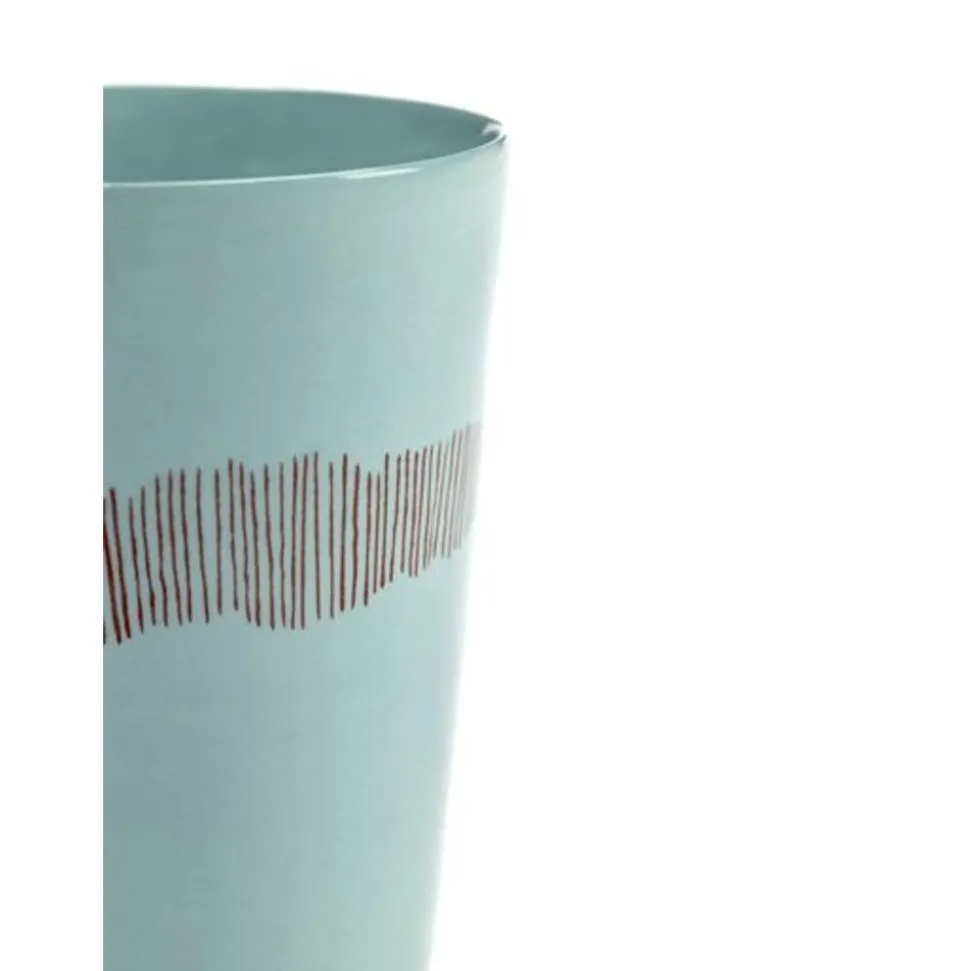 Serax Feast tableware by Ottolenghi Theekop 33cl Azure Swirl-Stripes rood