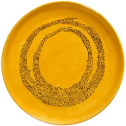 Serax Feast tableware by Ottolenghi Serveerschotel S 35cm H4cm Sunny Yellow Swirl-Dots zwart