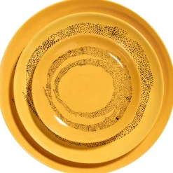 Serax Feast tableware by Ottolenghi Serveerschotel S 35cm H4cm Sunny Yellow Swirl-Dots zwart