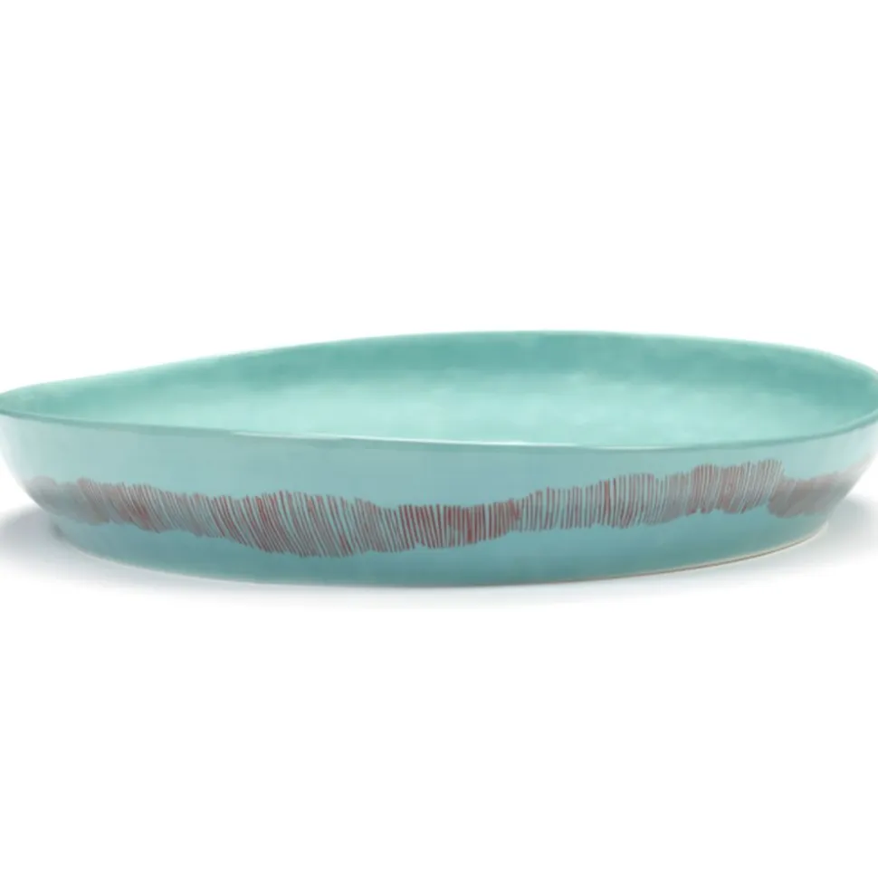Serax Feast tableware by Ottolenghi Serveerschaal M 36cm H6cm Azure swirl-stripes rood