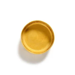 Serax Feast tableware by Ottolenghi Saladekom 28,5cm H9,5cm Sunny Yellow Swirl-Stripes Rood