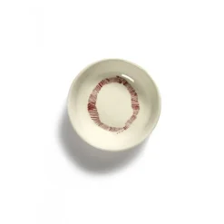 Serax Feast tableware by Ottolenghi Schotel XS 7.5cm H2cm wit swirl-stripes rood