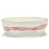 Serax Feast tableware by Ottolenghi Saladekom 28,5cm H9,5cm Wit Swirl-Stripes Rood