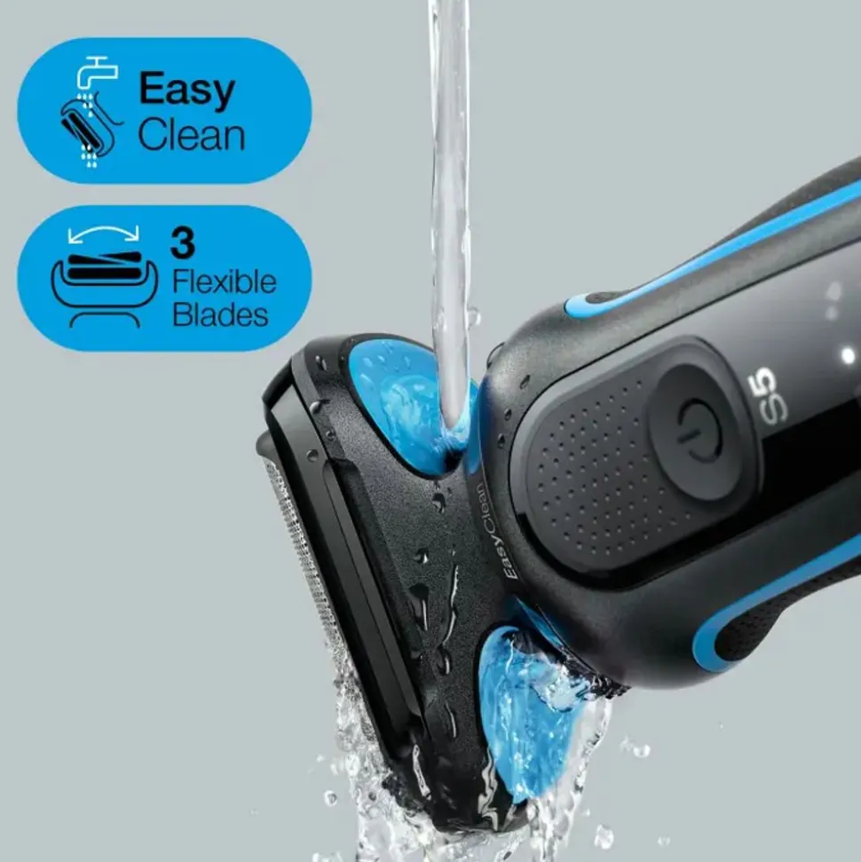 Series 5 51-B1200s Wet & Dry scheerapparaat met 1 opzetstuk, blauw.