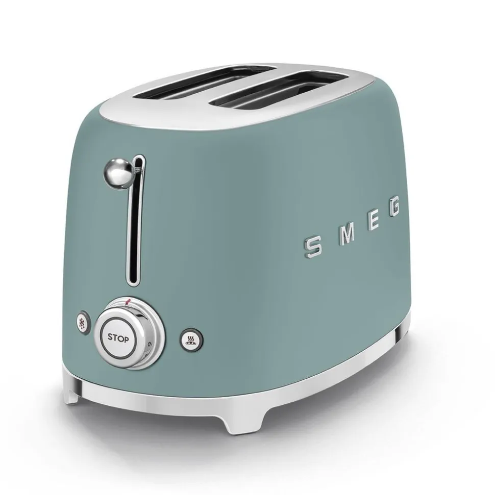 Smeg Broodrooster 2 sleuven 2 sneden emerald green