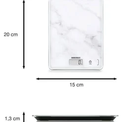 Soehnle Compact 300 Keukenweegschaal digitaal Marmer Wit