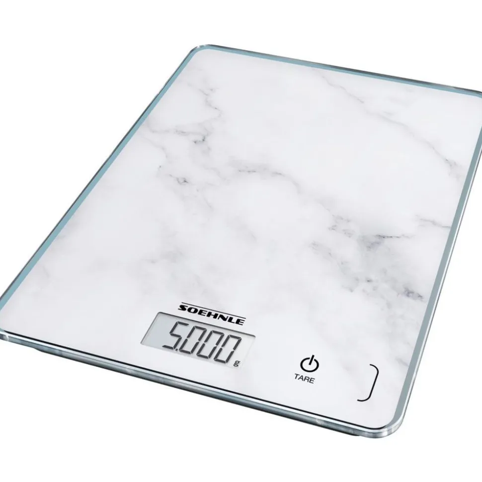 Soehnle Compact 300 Keukenweegschaal digitaal Marmer Wit