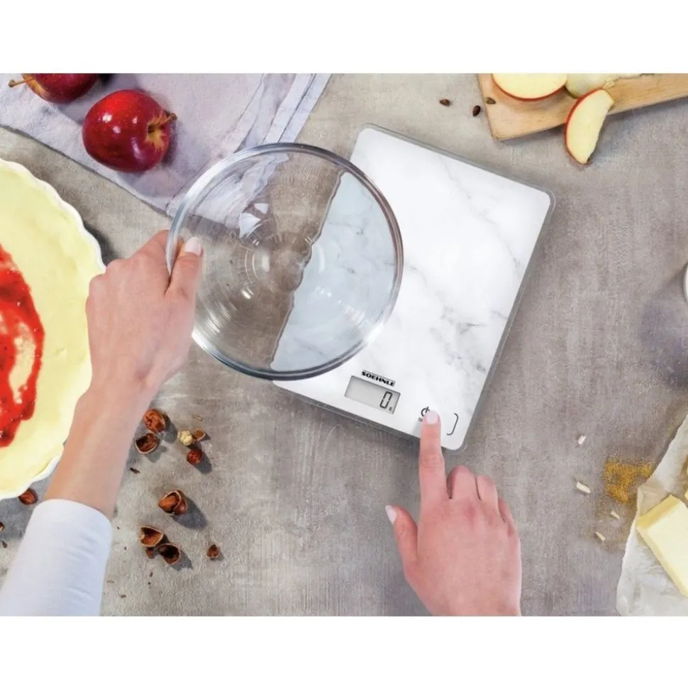 Soehnle Compact 300 Keukenweegschaal digitaal Marmer Wit