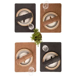 Tiseco TRUMAN Placemat rectangular, 33x45 cm, double layer, charcoal