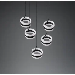 Trio Dios Hanglamp 5xLED 800lm mat zwart (331430532)