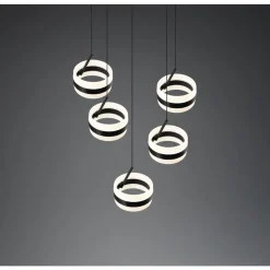 Trio Dios Hanglamp 5xLED 800lm mat zwart (331430532)