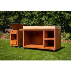 VP-BG4 Houtgestookte Barbecue Cortenstaal met werkblad 103x100