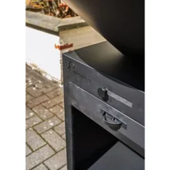 VP-BG3 Houtgestookte Barbecue Gegalvaniseerd met werkblad 130x100 Zwart