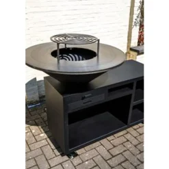 VP-BG3 Houtgestookte Barbecue Gegalvaniseerd met werkblad 130x100 Zwart
