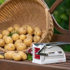 Westmark Easy Stix frietsnijder met 3 roosters uit kunststof en rvs wit 24x8.5x11cm