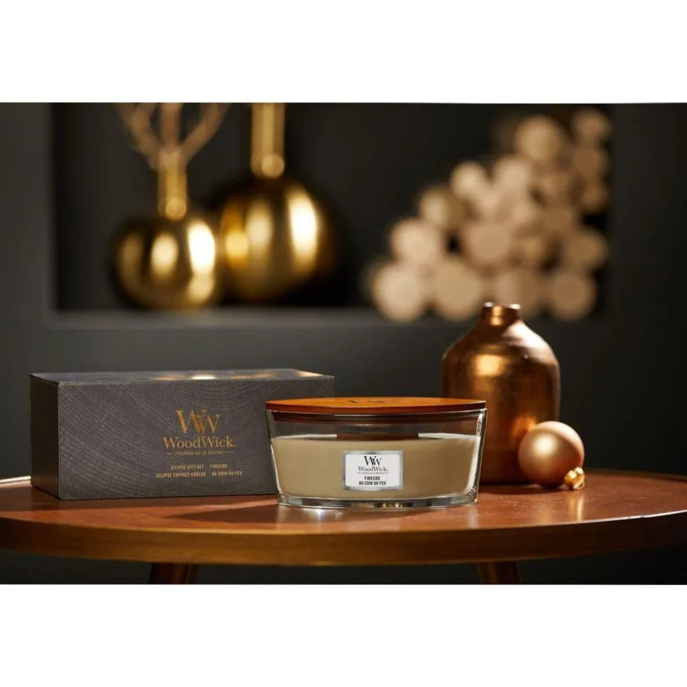 Woodwick Geurkaars Deluxe Gift Set Ellipse Fireside