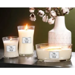 Woodwick Geurkaars Large White Teak