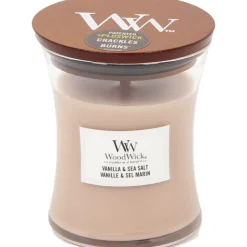 Woodwick Geurkaars Medium Vanilla & Sea Salt