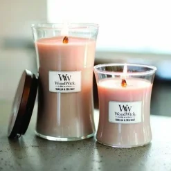 Woodwick Geurkaars Medium Vanilla & Sea Salt