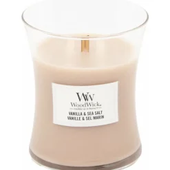 Woodwick Geurkaars Medium Vanilla & Sea Salt