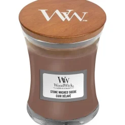 Woodwick Geurkaars Mini Stone Washed Suede