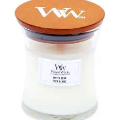 Woodwick Geurkaars Mini White Teak