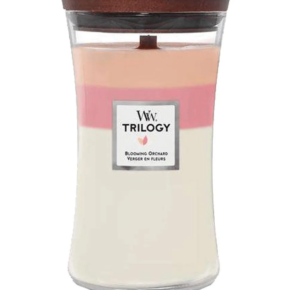 Woodwick Trilogy Geurkaars Large Blooming Orchard