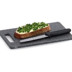 Zeller Snijplank kunststof granite 25X10cm antraciet